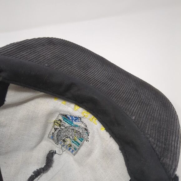 Alaska Snapback Rope Hat Black One Size Corduroy Solid Embroidered - Picture 8 of 10